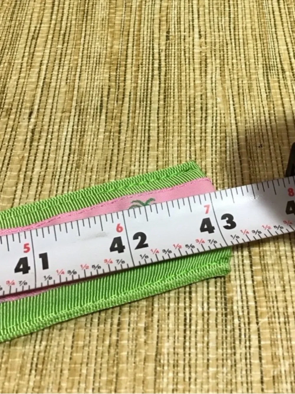 Posted 2d ago Eliza B Fabric Belt Pink and Green with Palm Trees Size Large (43)